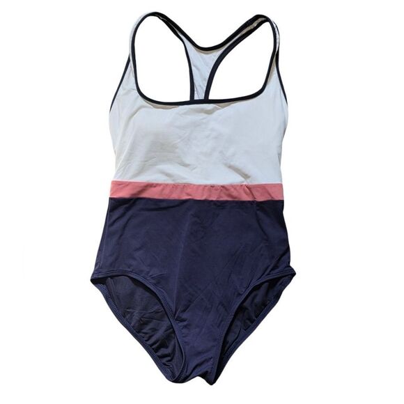 Loft Beach Women's Colorblock Swimsuit - White, Blush, and Navy - Picture 2 of 5
